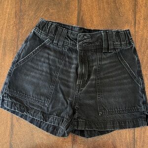 American Eagle Outfitters Black High-Waist Utility Shorts
